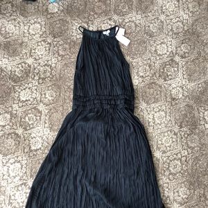 Navy halter drape dress